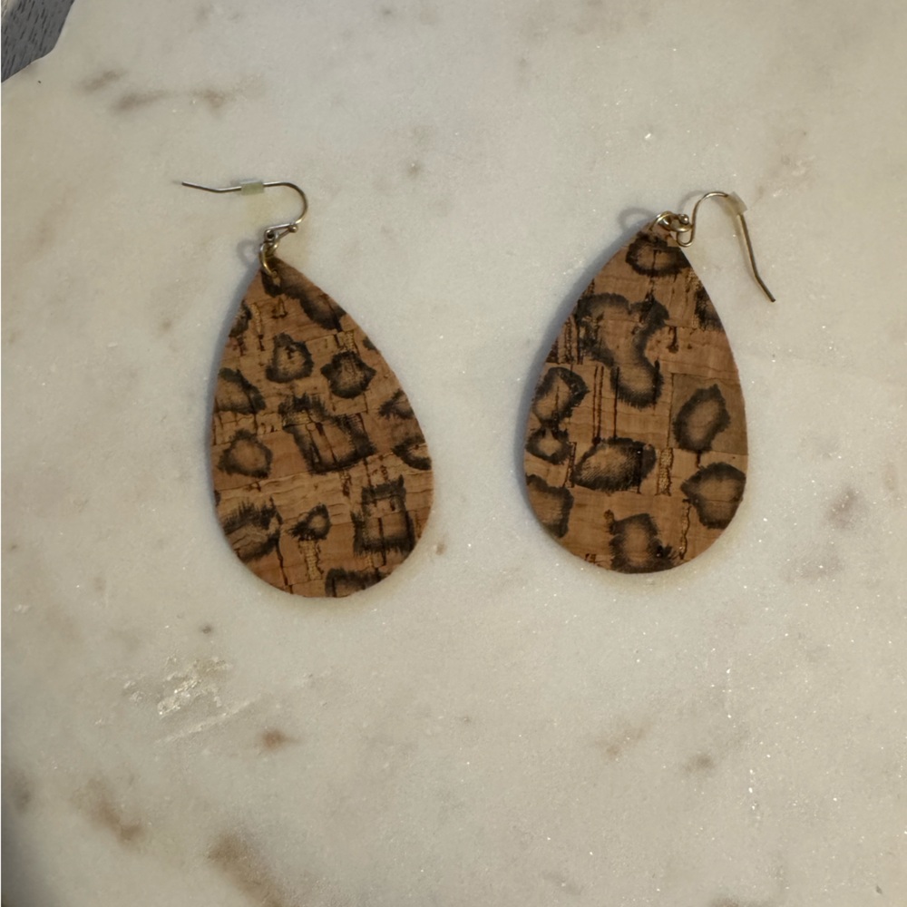 Leopard Print Teardrop Earrings